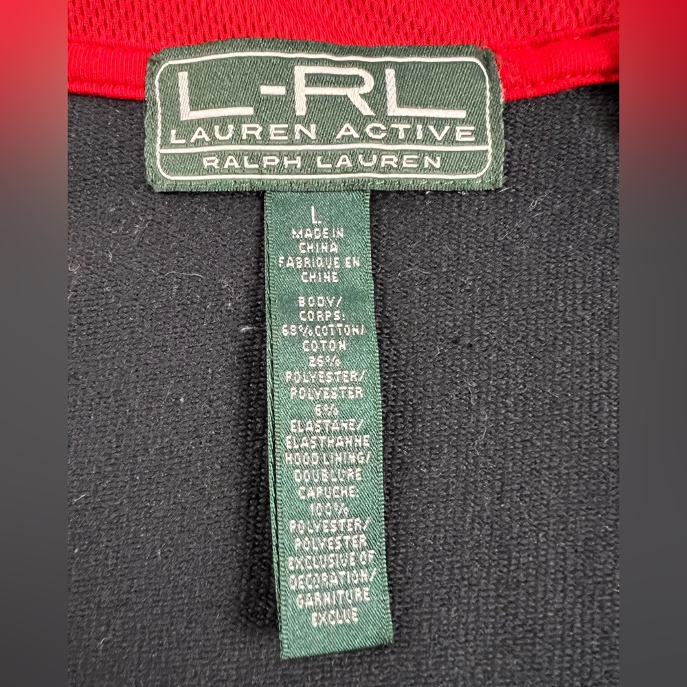 Lauren Active Ralph Lauren Black & Red Full Zipper Hoodie - Picture 3 of 10